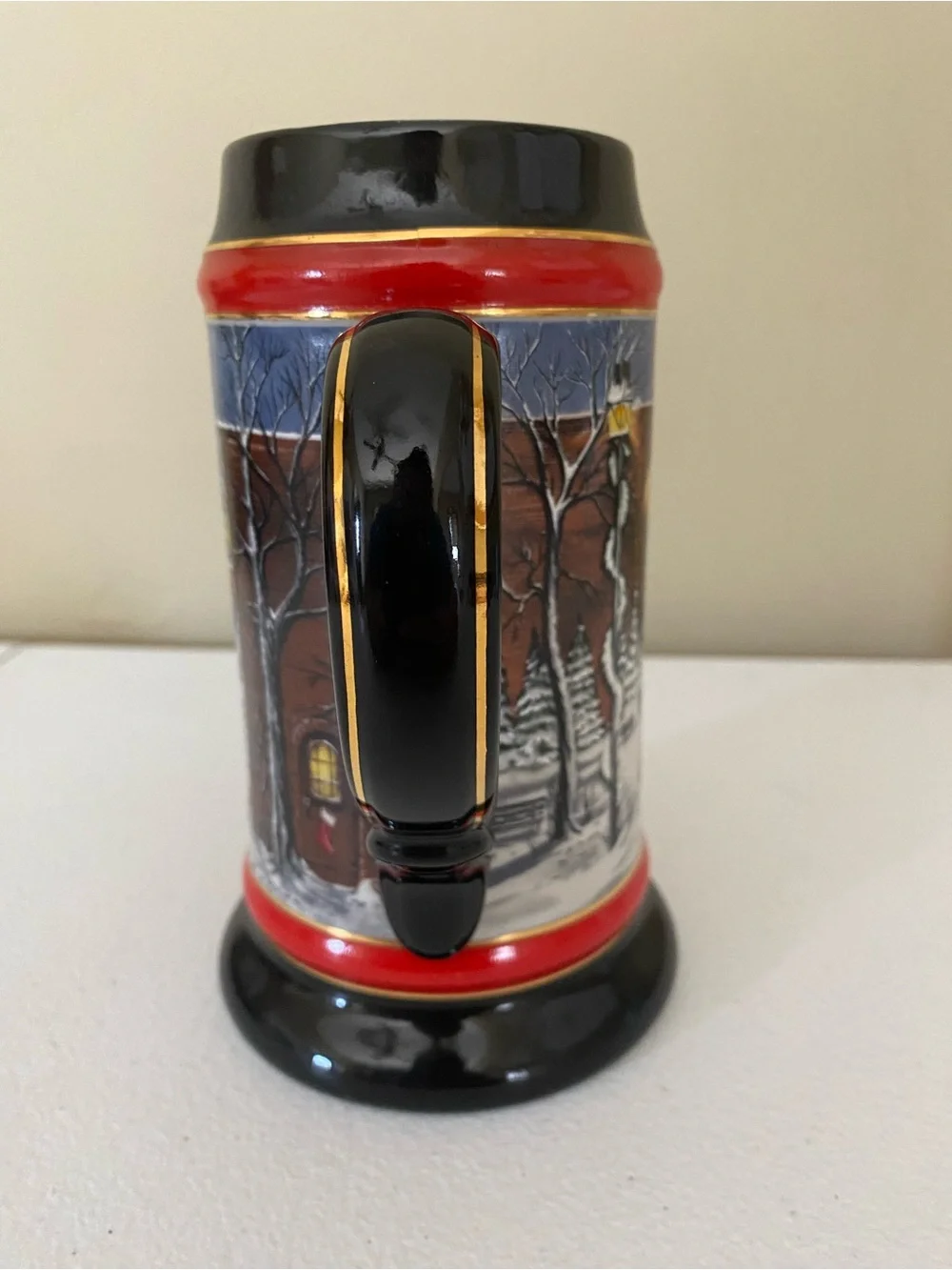 Vintage 1992 Budweiser Holiday Ceramic Beer Stein